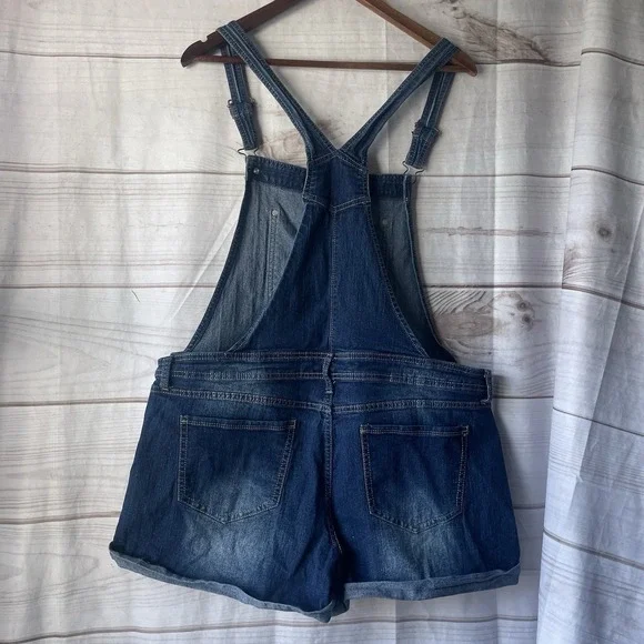 No Boundaries  Blue Jeans Denim‎ Overalls Women's Size 2XL XXL (19) - Picture 2 of 4